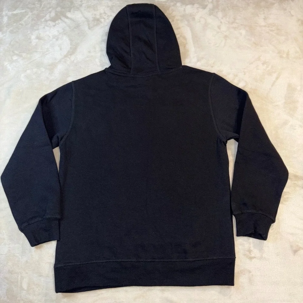 Timberland Kids Black Flocked Tree Logo Hoodie TLFFB26F-001 Size M 10/12